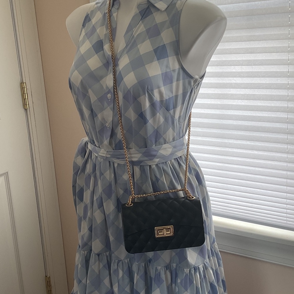 Chic Black Quilted Mini Bag with Gold Chain